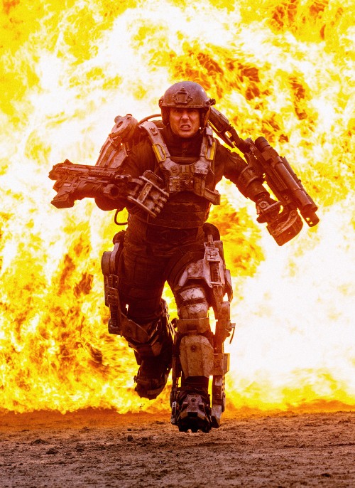 Edge of Tomorrow (3D)  Copyright: © 2013 WARNER BROS. ENTERTAINMENT INC. - U.S., CANADA, BAHAMAS & BERMUDA  © 2013 VILLAGE ROADSHOW FILMS (BVI) LIMITED - ALL OTHER TERRITORIES  Photo Credit: David James  Caption: TOM CRUISE as Major William Cage in Warner Bros. Pictures' and Village Roadshow Pictures' sci-fi thriller "EDGE OF TOMORROW," distributed worldwide by Warner Bros. Pictures and in select territories by Village Roadshow Pictures.